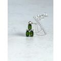 Front view of triple stone green chrome diopside pendant