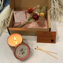 Gardenia Jasmine & Patchouli Tin Candle & GIft Box with Home Grown Dried Flowers