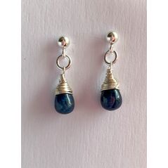 sapphire drop stud earrings