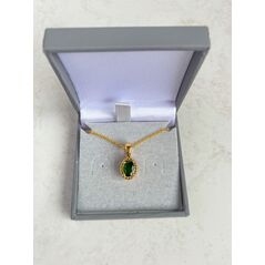 gold chrome diopside pendant necklace