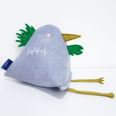 Handmade Zombie Chicken made from Recycled Denim made by Delightfully Denim