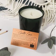 Candle Care Card and Glass Candle