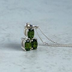 triple stone green chrome diopside pendant, aml jewellery designs, Scotland